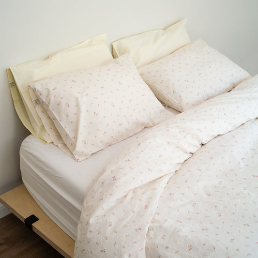 Lila - Pink Floral Percale Duvet